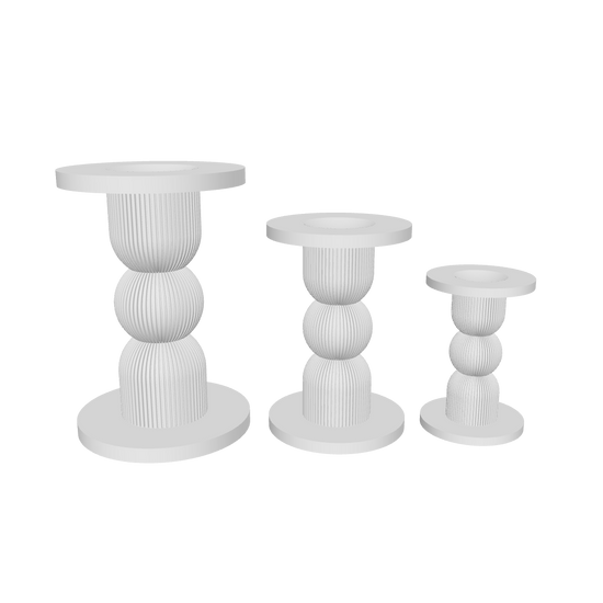 Ribbed Pillar Crystal Stand (Sphere Top)